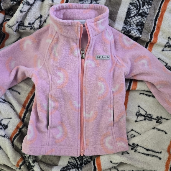 Columbia Light Pink Patterned Fleece Jacket - Picture 1 of 1